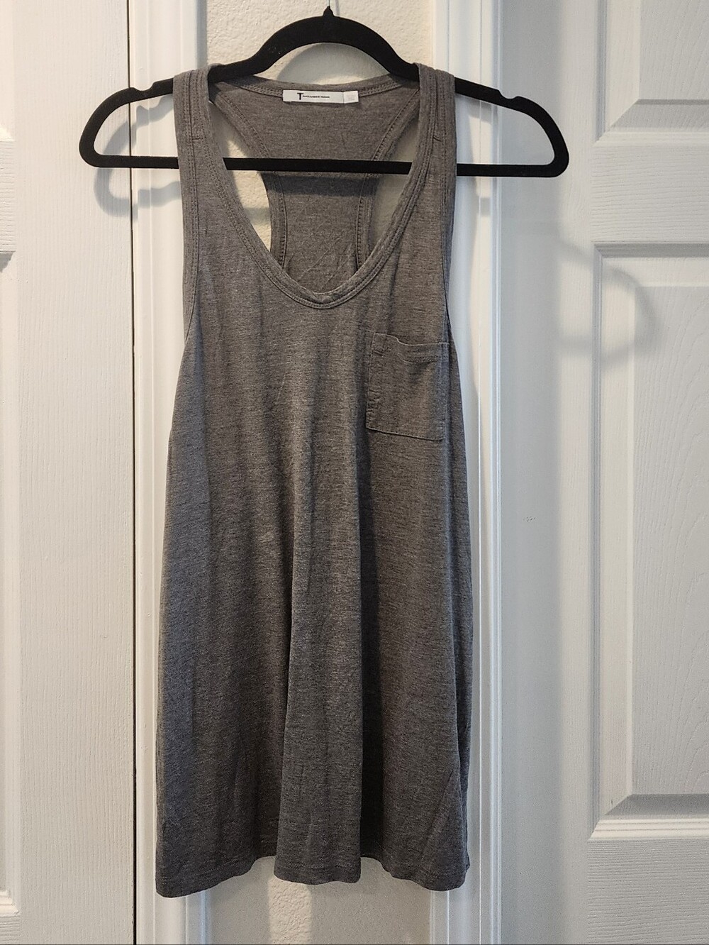 Alexander Wang Heather Gray Tank Top with Pocket